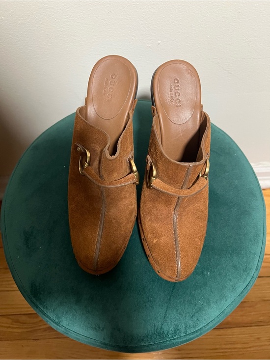 Gucci Shoes - Gucci Brown Suede Horsebit Mule Clogs